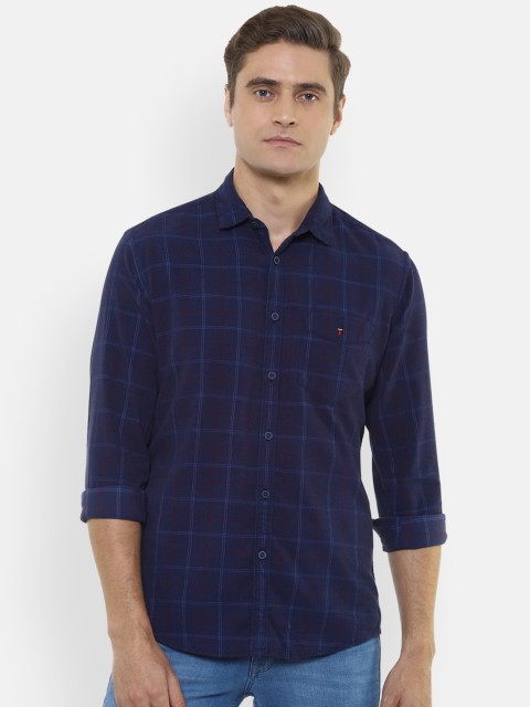 

Louis Philippe Sport Men Navy Blue Slim Fit Checked Casual Shirt