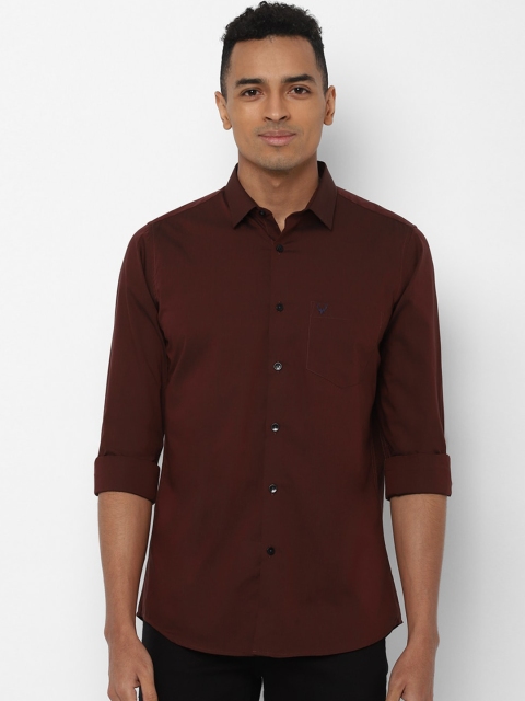 

Allen Solly Men Coffee Brown Slim Fit Solid Cotton Casual Shirt