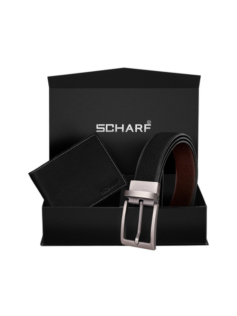 

SCHARF Men Black & Brown Solid Accessory Gift Set