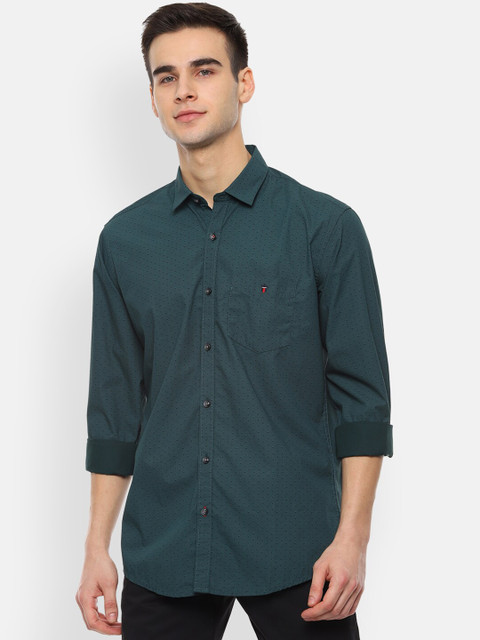 

Louis Philippe Sport Men Green Slim Fit Cotton Printed Casual Shirt