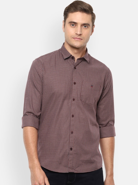 Louis Philippe Sport Men Brown Slim Fit Checked Casual Shirt