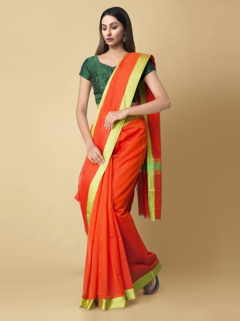 

Unnati Silks Women Red & Golden Chettinad Sico Saree