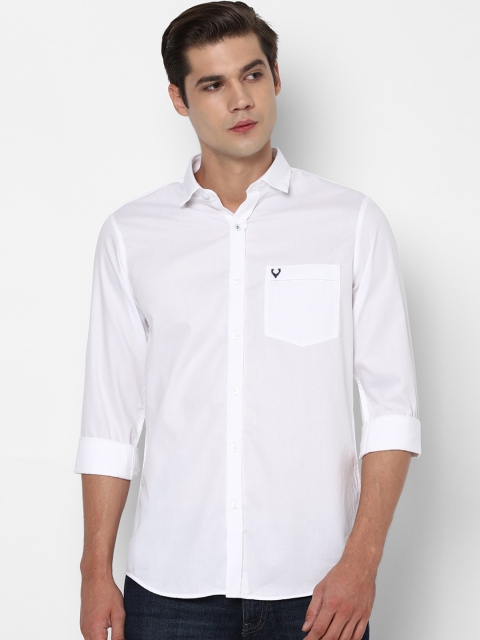 

Allen Solly Men White Slim Fit Solid Cotton Casual Shirt