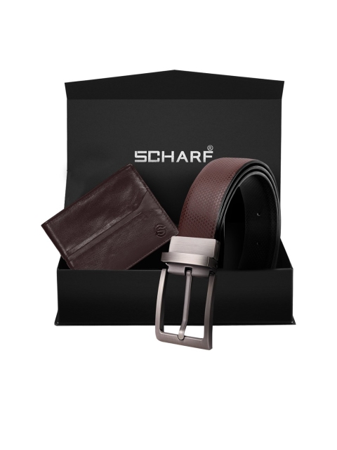 

SCHARF Men Brown Textured Accessory Gift Set