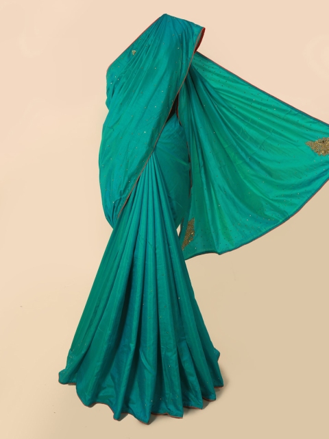 

Pothys Teal Green Embellished Art Silk Saree