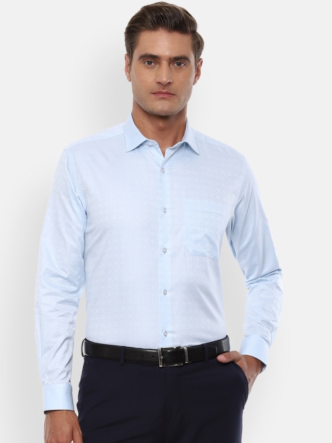 

Louis Philippe Men Blue Slim Fit Printed Pure Cotton Casual Shirt