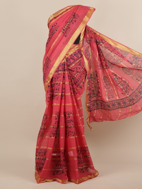 

Pothys Red & Black Pure Cotton Printed Saree