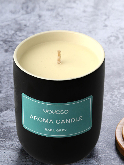 

YOYOSO Black & Teal-Green Aromatherapy Ceramic Jar Candle