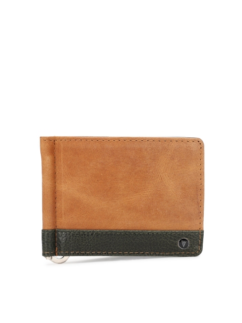 

Van Heusen Men Brown & Black Colourblocked Leather Card Holder