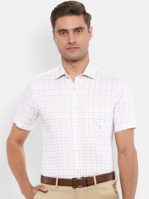 

Louis Philippe Men White Regular Fit Checked Casual Shirt