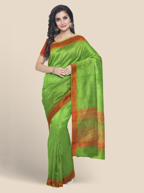 

Kalamandir Green Pure Cotton Woven Design Mangalagiri Saree