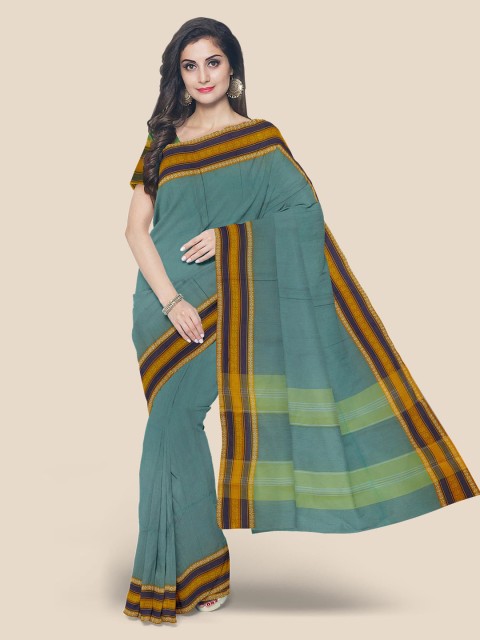 

Kalamandir Blue Pure Cotton Solid Venkatgiri Saree