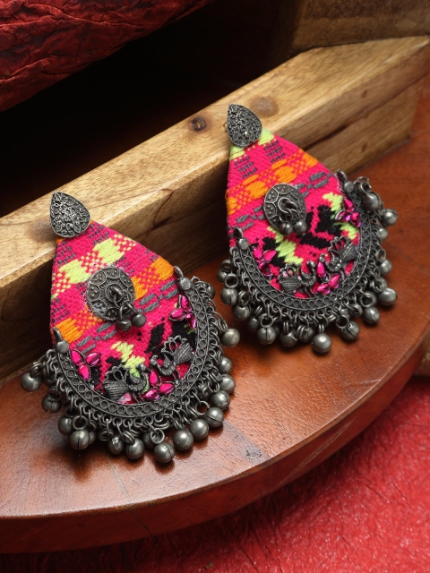 

NEUDIS Pink Handcrafted Contemporary Drop Earrings