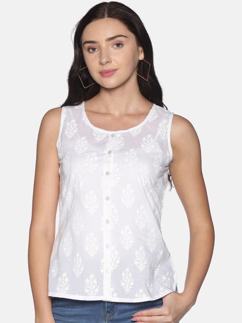 

Saffron Threads White Regular Top