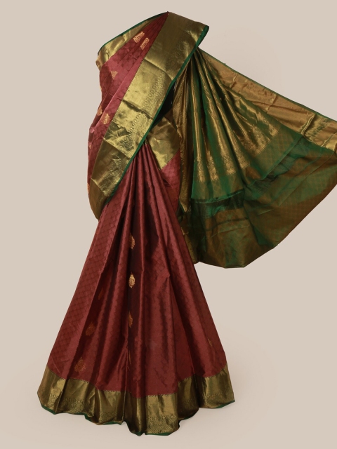 

Pothys Brown & Green Pure Silk Woven Design Saree