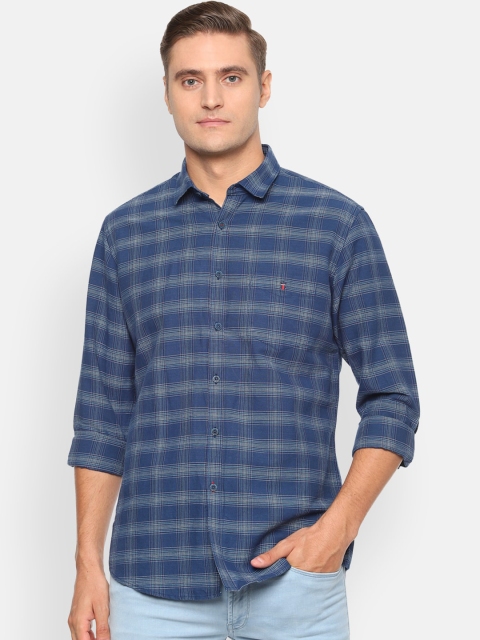 

Louis Philippe Sport Men Blue Slim Fit Checked Casual Shirt