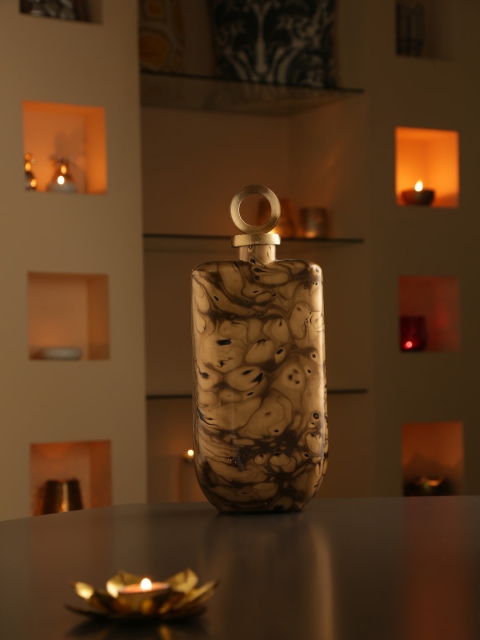 

Amoliconcepts Gold-Toned Glass Bottle Figurine Showpiece