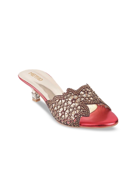 

Metro Women Bronze-Toned Embellished Sandals