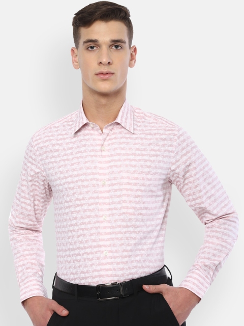 

Louis Philippe Men Pink Slim Fit Striped Casual Shirt