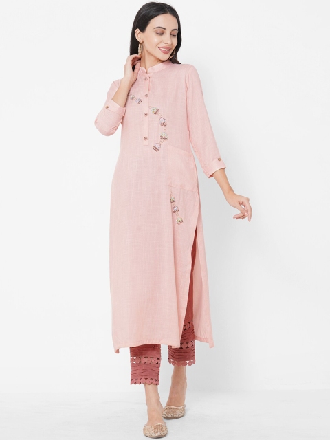 

FASHOR Women Pink Embellished Kurta