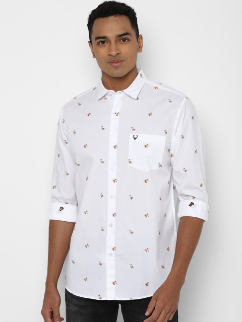 

Allen Solly Men White & Yellow Slim Fit Printed Casual Shirt