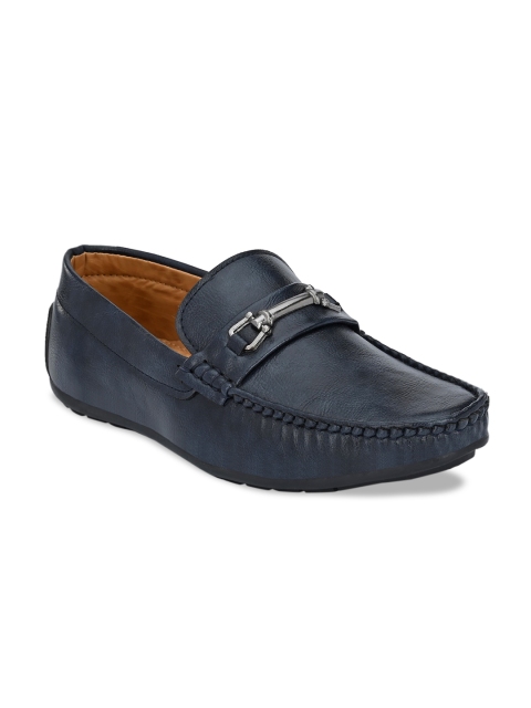 

Killer Men Navy Blue Solid Horsebit Loafers