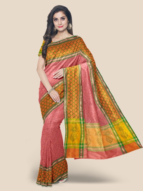 

Kalamandir Pink Pure Cotton Printed Venkatgiri Saree