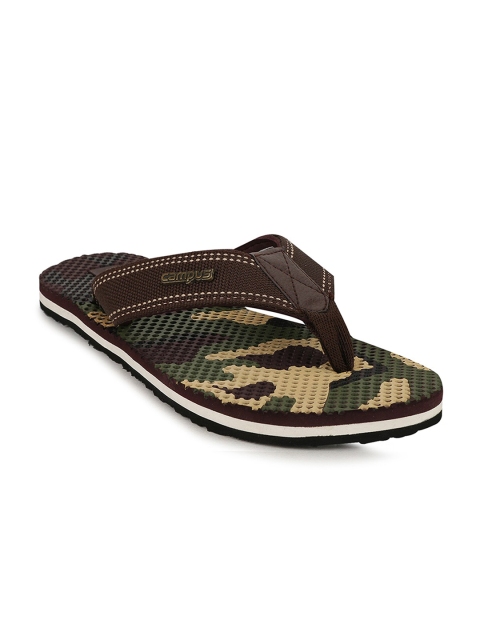 

Campus Men Brown & Green Printed Thong Flip-Flops