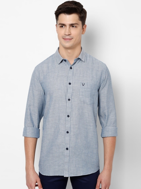 Allen Solly Men Blue & White Slim Fit Striped Casual Shirt