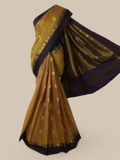 

Pothys Brown & Golden Pure Silk Woven Design Saree