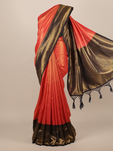 

Pothys Red & Black Jute Silk Woven Design Saree