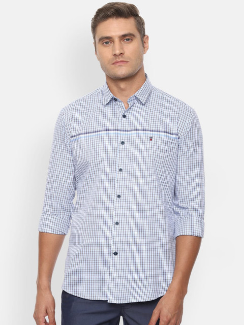 

Louis Philippe Sport Men Blue Slim Fit Checked Casual Shirt