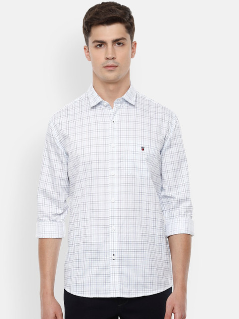 

Louis Philippe Sport Men White Slim Fit Cotton Checked Casual Shirt