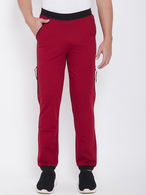 

Okane Men Red Solid Joggers