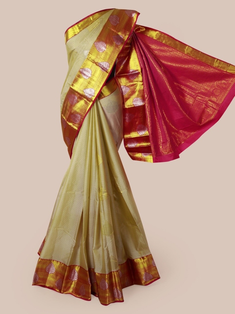 

Pothys Yellow Woven Design Pure Silk Saree