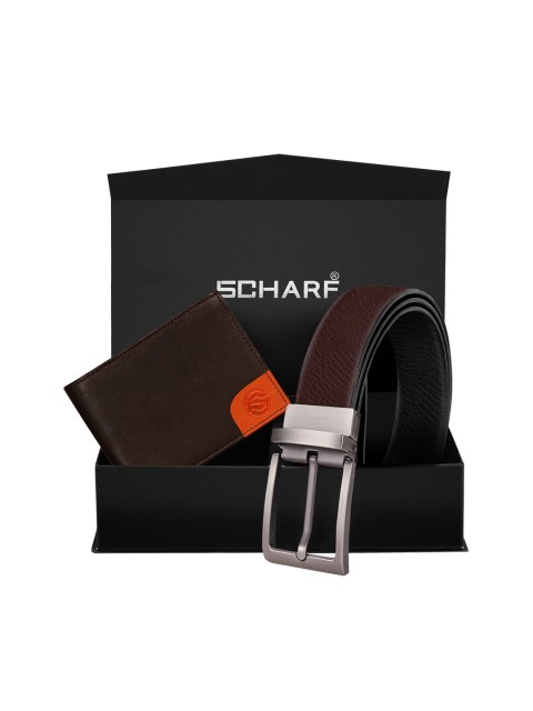 

SCHARF Men Brown & Black Textured Accessory Gift Set