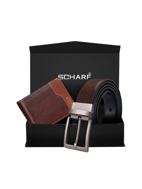 

SCHARF Men Brown Solid Accessory Gift Set