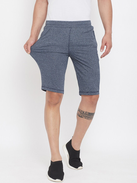 

Okane Men Navy Blue Solid Regular Fit Sports Shorts