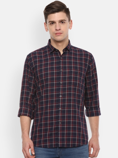 

Louis Philippe Sport Men Navy Blue Slim Fit Cotton Checked Casual Shirt