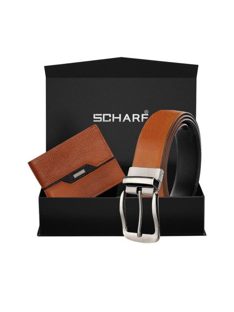 

SCHARF Men Tan Brown Solid Accessory Gift Set