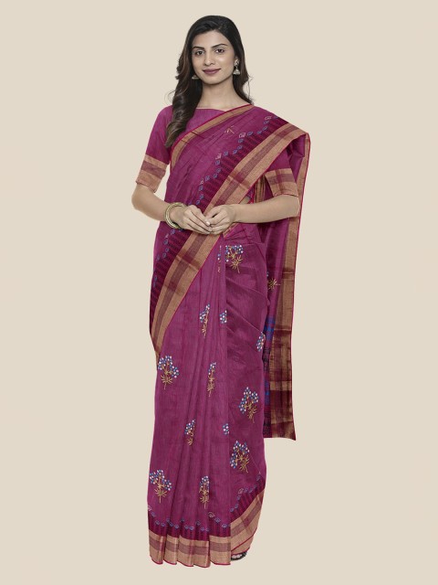 

Kalamandir Pink Woven Design Silk Cotton Saree