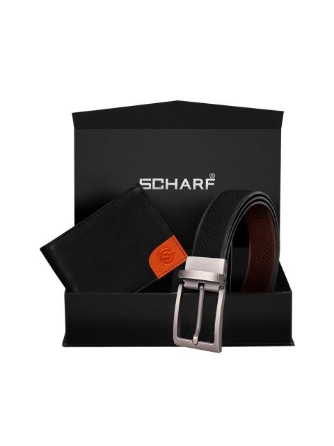 

SCHARF Men Black & Brown Solid Genuine Leather Accessory Gift Set