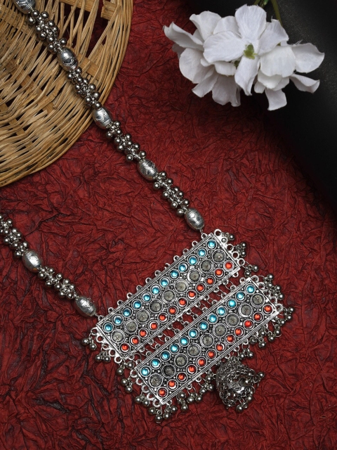 

NEUDIS Silver-Toned Rhodium-Plated Oxidised Necklace
