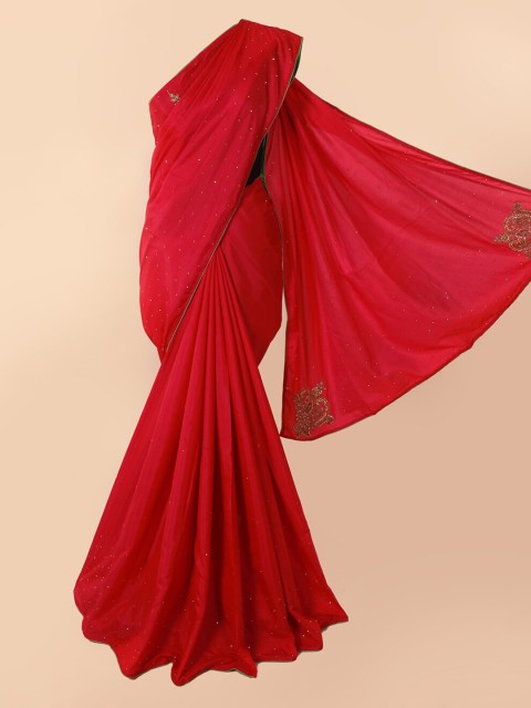 

Pothys Red Embellished Art Silk Saree