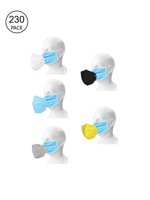 

OOMPH Unisex Pack Of 200 Disposable 3-Ply 70 GSM & 30 KN95 5-Ply 200 GSM Masks, Blue