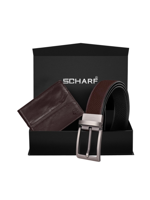 

SCHARF Men Black & Brown Textured Accessory Gift Set