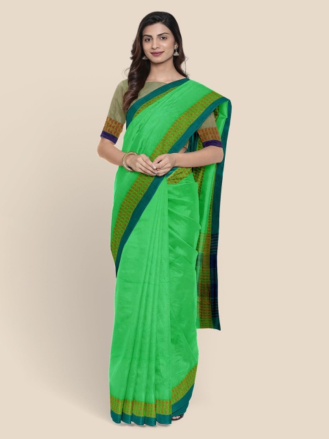 

Kalamandir Green Pure Cotton Solid Mangalagiri Saree