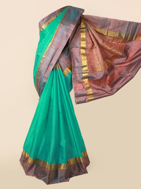 

Pothys Green Pure Silk Woven Design Kanjeevaram Saree