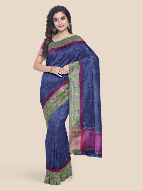 

Kalamandir Blue Printed Silk Cotton Saree