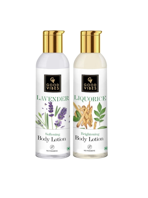 

Good Vibes Set of 2 Body Lotions - Lavender & Liquorice - 200 ml each, Transparent